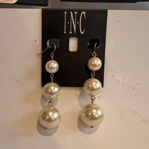 INC | 3 pearl drop earrings